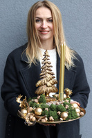 Złoty Dzień, świąteczny stroik na stół LED