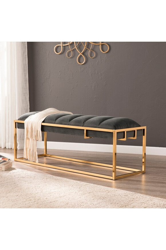 Everson, ławka z welurowym obiciem