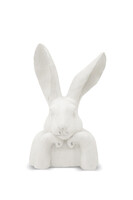 Zając Myśliciel A, figurka zajączek wielkanocny, biały
