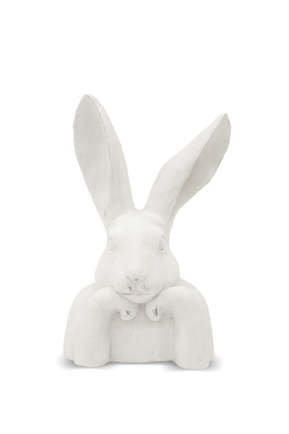 Zając Myśliciel A, figurka zajączek wielkanocny, biały