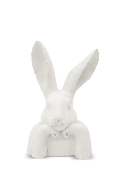 Zając Myśliciel A, figurka zajączek wielkanocny, biały