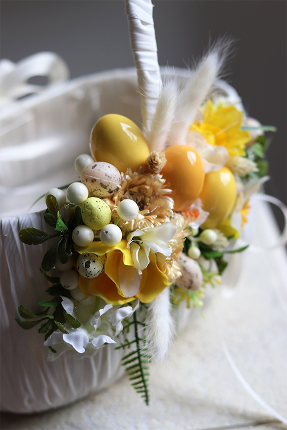 Słoneczny Optymizm, dekorowany koszyczek wielkanocny