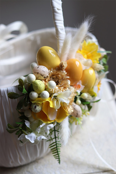 Słoneczny Optymizm, dekorowany koszyczek wielkanocny