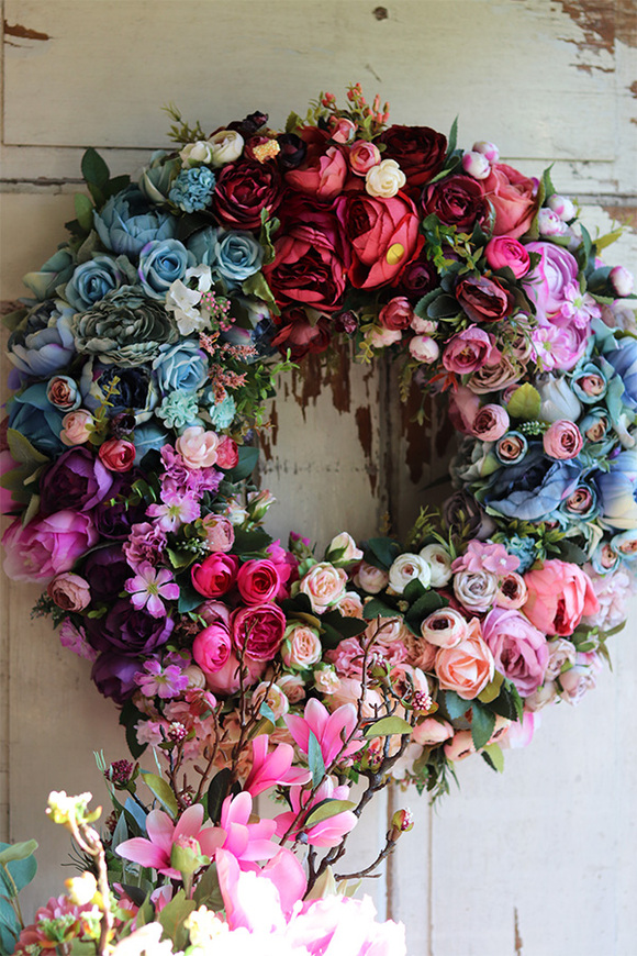 Caryca Katarzyna Dreamiosa, bogaty wianek na drzwi, śr.64cm   