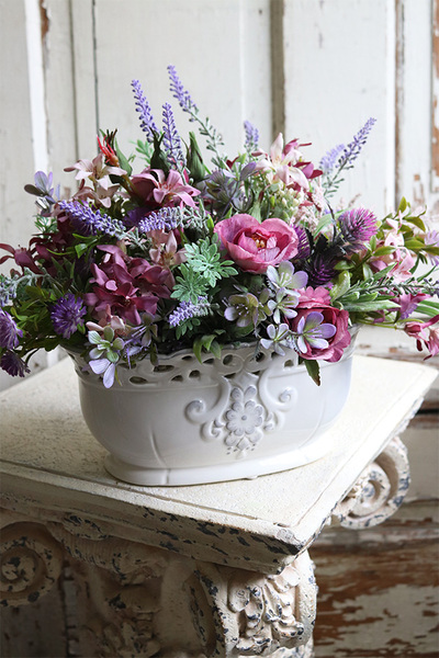 kompozycja kwiatowa z lawendą, Violettena, wym.30x40cm 