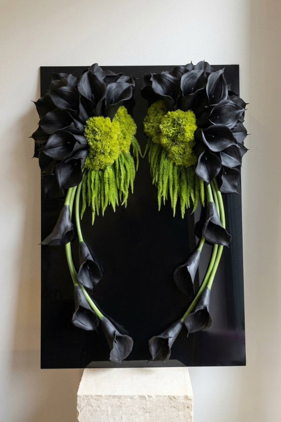 New Design Skrzydła Anioła Black, dekoracja nagrobna na czarnej podstawie