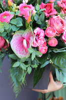 Jelista, kompozycja nagrobna z białymi hortensjami, wym.67x63cm 