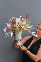 Glorioza Boho, kompozycja w cementowym pucharze