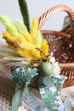 OD RĘKI Żółty Sen, dekorowany koszyczek wielkanocny, wys.20cm 