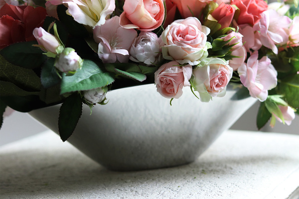 Spring Elenia, zielona kompozycja z trawami do donicy Klienta