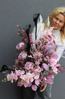 Ellegancja, bukiet nagrobny we wkładzie do wazonu