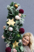 Welurowe Bordo, girlanda zimowa