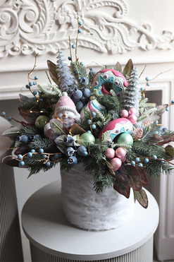 OD RĘKI Pastel Home, flowerbox świąteczny LED, wys.50cm 