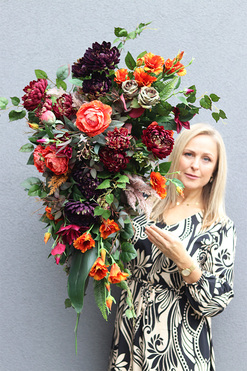 Grandma, kompozycja nagrobna w misie, dł.100cm