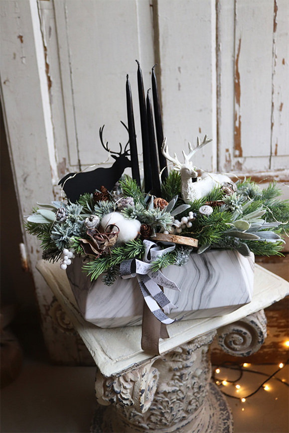 Marmurowe Święta, stroik adwentowy