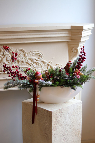 Pierniczkowo Laos, stroik świąteczny z piernikowym ludkiem