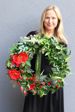 U Tereni, ozdobny wianek z makami, śr.50cm