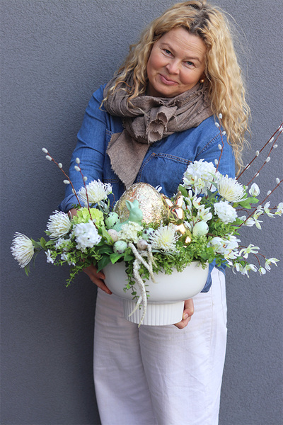 Manila Japandi, stroik wielkanocny w pucharze