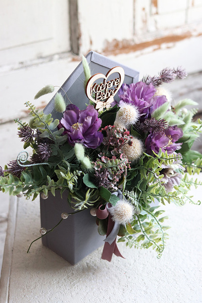 bardzo urocza koperta / flowerbox z życzeniami, Helima Grey, wym.30x38cm  