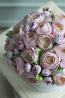 bogaty flowerbox z kamelką, Pełniki Pastelli, wym.27x25cm 