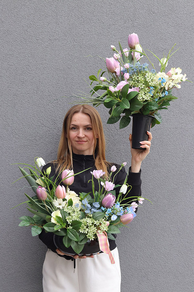 Tulippo Pink 2, wiosenny bukiet do wazonu