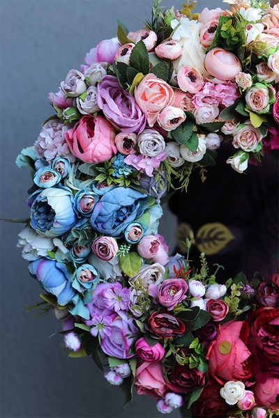 Caryca Katarzyna Dreamiosa, bogaty wianek na drzwi, śr.64cm   