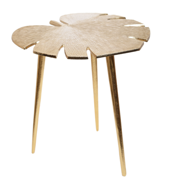 stylowy stolik kawowy / stolik pomocniczy w kształcie liścia, Monstera, wym.37x35.5x38.5cm