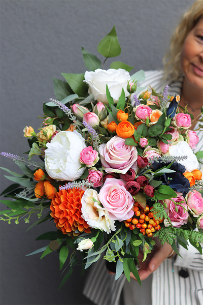 Jesienne Barwy 2, bukiet nagrobny do flakonu