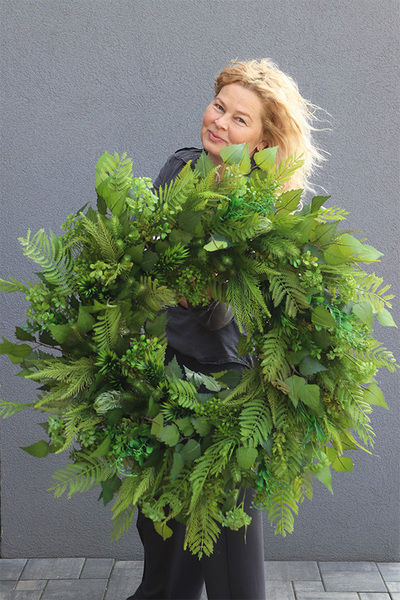 Zieleń w Domu 2, zielony wianek dekoracyjny