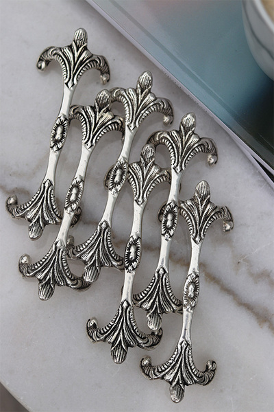 posrebrzane koziołki pod sztućce, Pałacowe, 6 sztuk