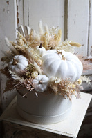 Velurowa Dynia, jesienny flowerbox z suszem, XL