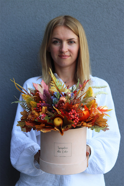 Befra, welurowy flowerbox jesienny, wym.34x34cm