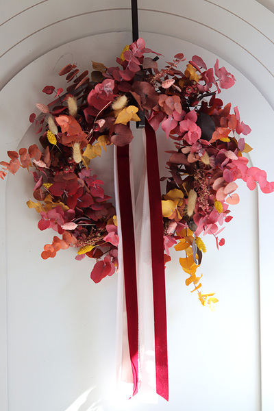 Boho Nemre, dekoracyjny wianek ze stabilizowanych roślin, śr.45cm