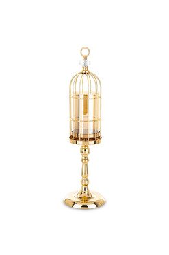 Askim B, szklany świecznik na nodze, wym.57x16x16cm