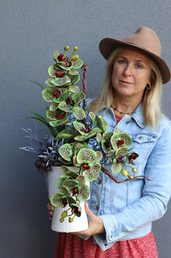 OD RĘKI Neddre Green, wysokiej jakości sztuczny storczyk, wym.59cm