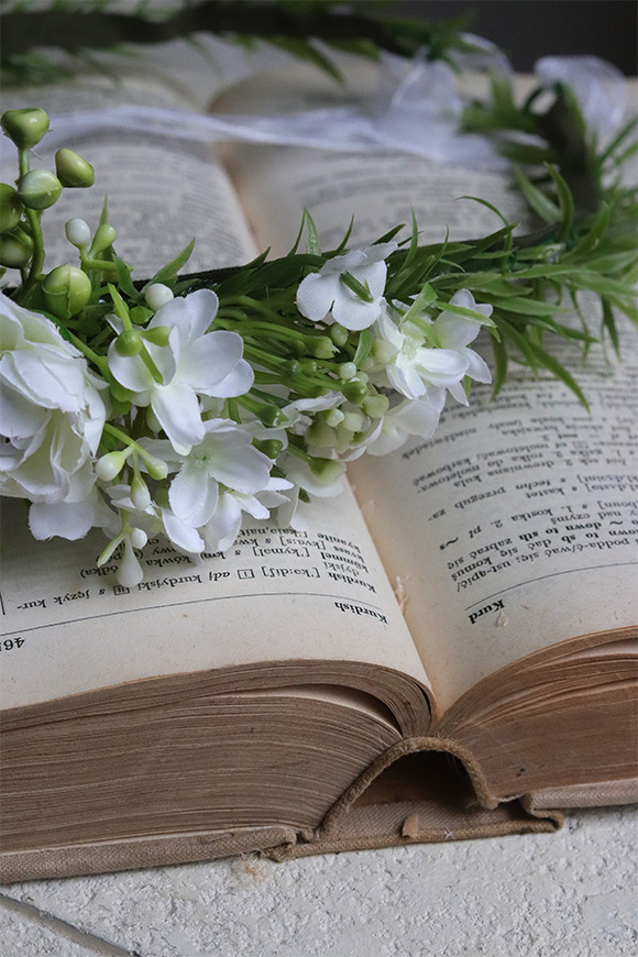 Aude, wianek komunijny z różami