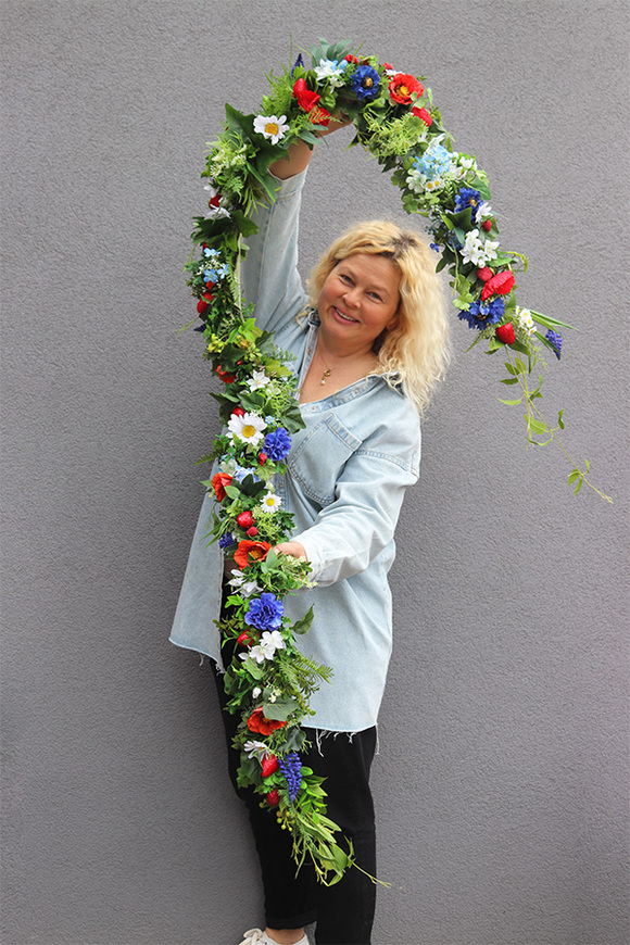 Mazowsze w Ogrodzie komplet dekoracji girlanda i wianek