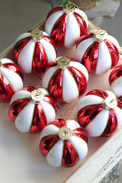 Classic XMAS, szklane bombki w pudełku, A, 9 sztuk 