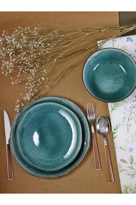 Bonita Emerald, komplet obiadowy dla 6 osób, 18 elementów