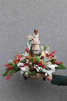 Żołnierzyk, stroik świąteczny LED z dziadkiem