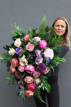 Kleo Pink, wiązanka nagrobna, dł.76cm