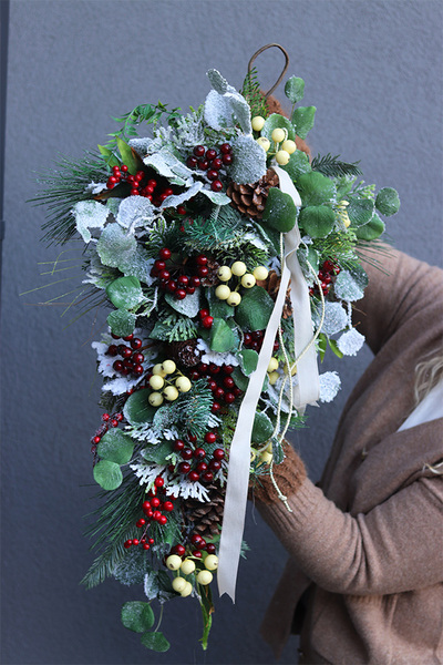 Christmas Dood, dekor zimowy stroik wiszący