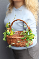 Henio, dwustronnie dekorowany koszyczek wielkanocny