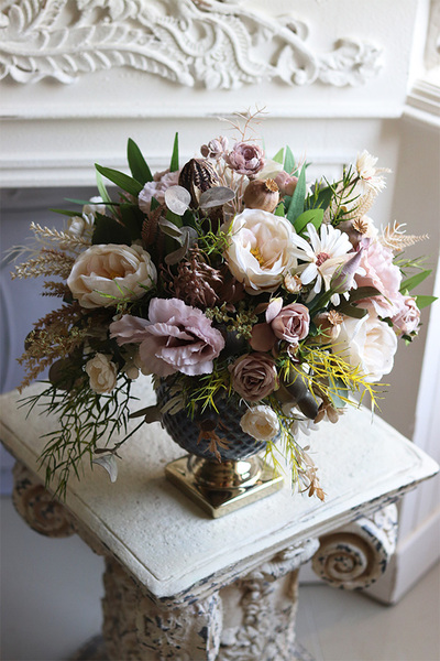 Organza, kompozycja kwiatowa w pucharze, wys.44cm