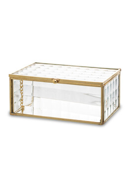 puzderko / szkatułka szklana Złota 10, wym.7x15x10cm
