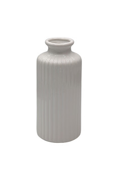 Sylvia, ceramiczny wazon, biały, wys.20cm