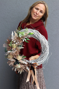 Boho Galante 2, wianek dekoracyjny z motylem, śr.46cm 