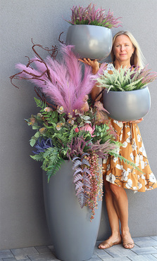 komplet dekoracji jesiennych Wrzosy Moko Róż, kpl.3szt. 