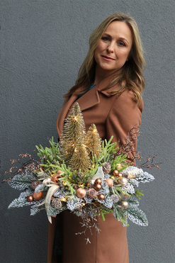 Złota Legenda Basic, świąteczny stroik na brzozie, wym.33x47x39cm 