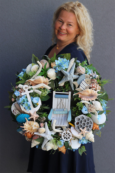 Leżak, marynistyczny wianek do powieszenia, śr.46cm 